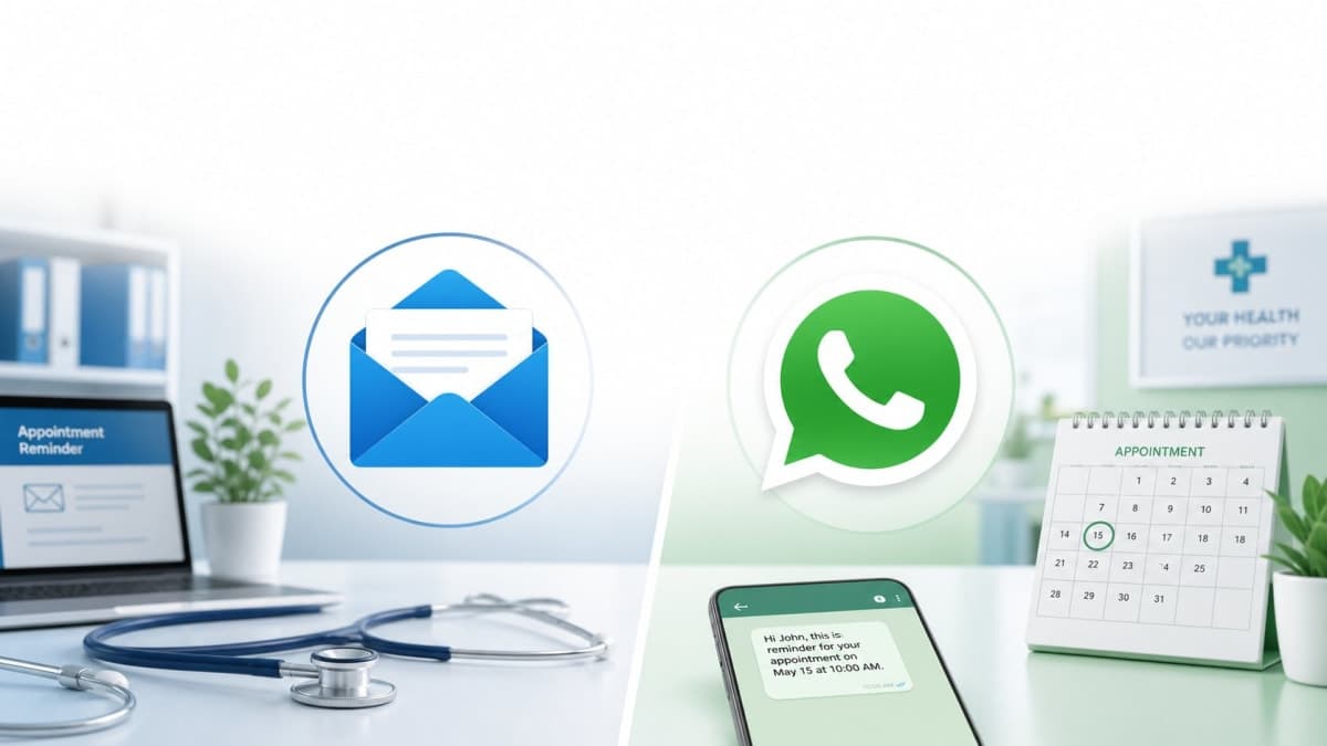 Healthcare professional using appointment reminder software on a modern dashboard with automated patient reminder notifications.